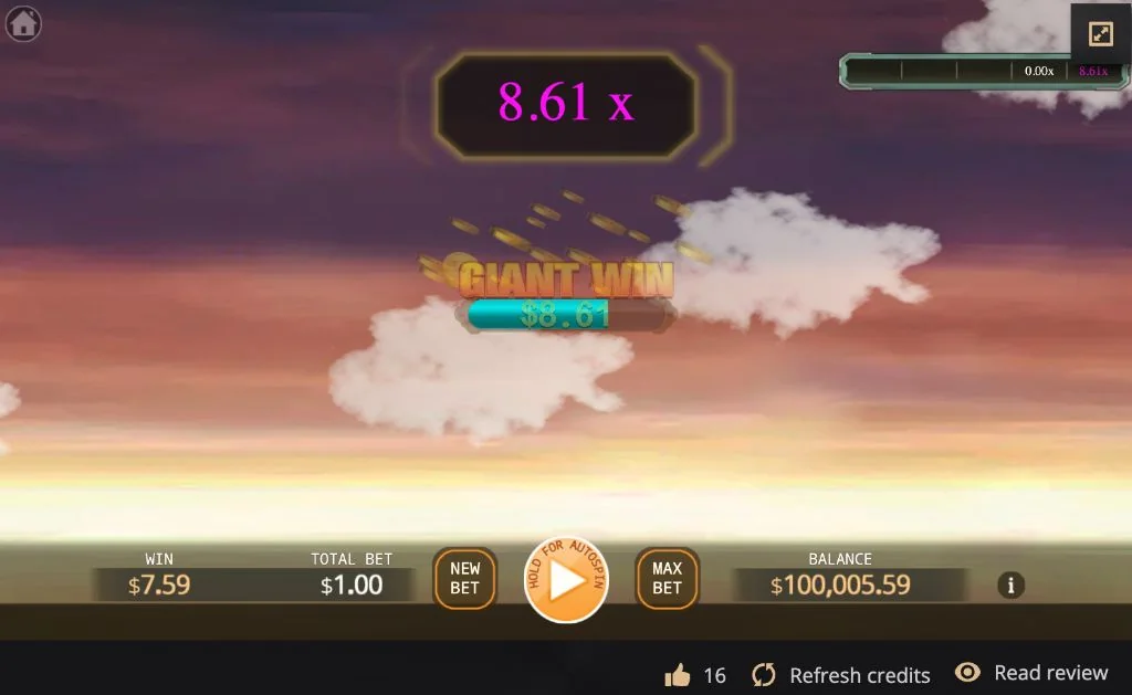 A giant win celebration with golden coins raining down on screen